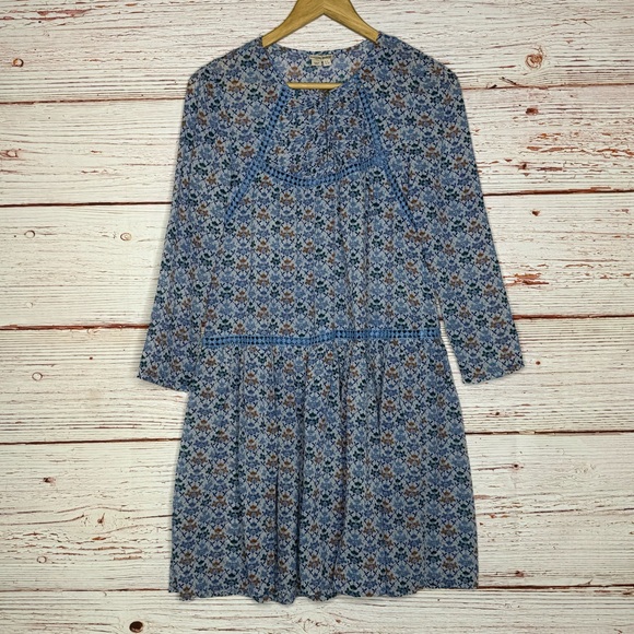 Anthropologie Holding Horses Betony Swing Dress in Blue Floral Sz 2 - Picture 6 of 14